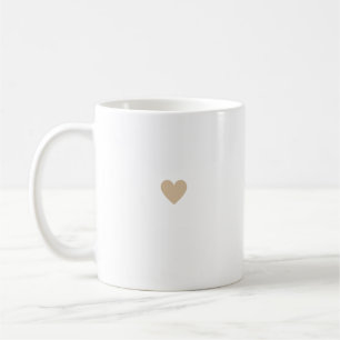 Tan Simple Heart Beige Caramel Modern Minimal Chic Coffee Mug