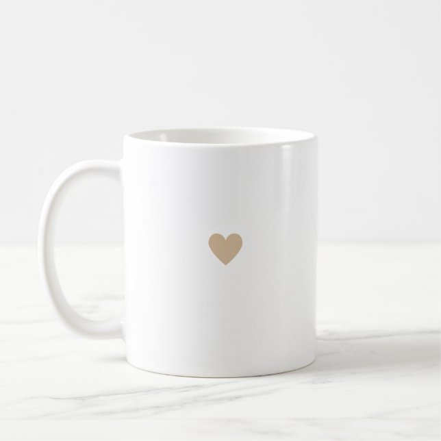 Tan Simple Heart Beige Caramel Modern Minimal Chic Coffee Mug (Left)