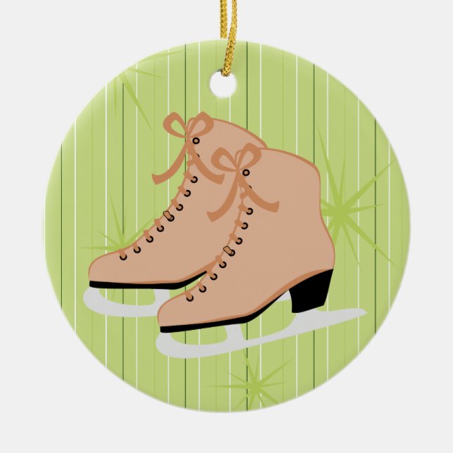 Tan Skates Ceramic Tree Decoration (Front)