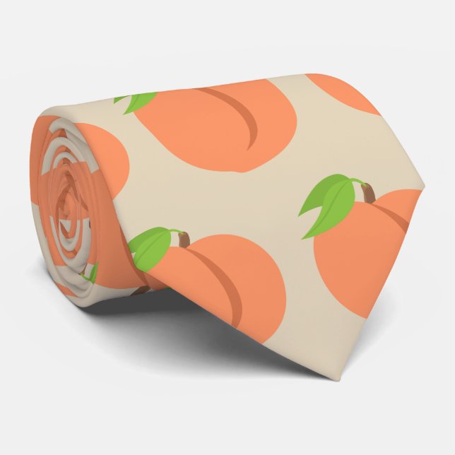 Tan Southern Peach Emoji Tie 2 (Rolled)