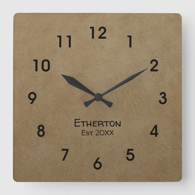 Tan Stucco Pattern Acrylic Wall Clock (Front)