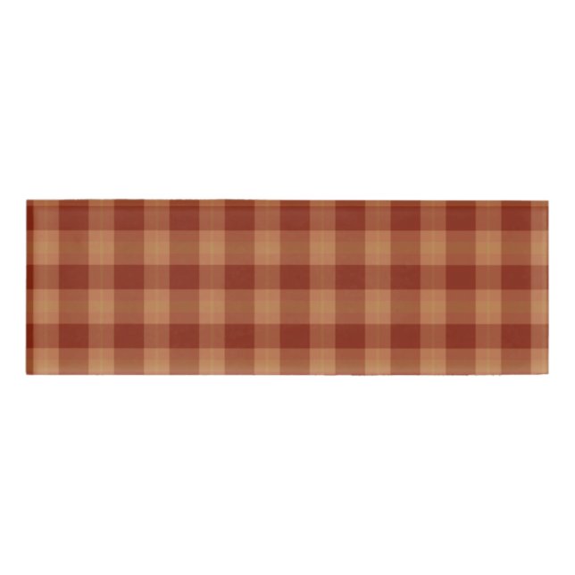 Tan Tartan Name Tag (Front)