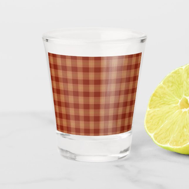 Tan Tartan Shot Glass (Front)