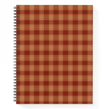 Tan Tartan Spiral Notebook 