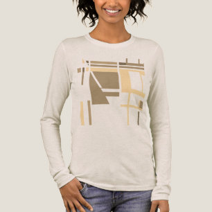 Tan Taupe Cream Geometric MCM-inspired Squares Tri-Blend Shirt
