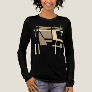 Tan Taupe Cream Geometric MCM-inspired Squares Tri-Blend Shirt