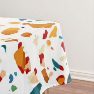 Tan Terrazzo   Eclectic Quirky Confetti Painting   Tablecloth