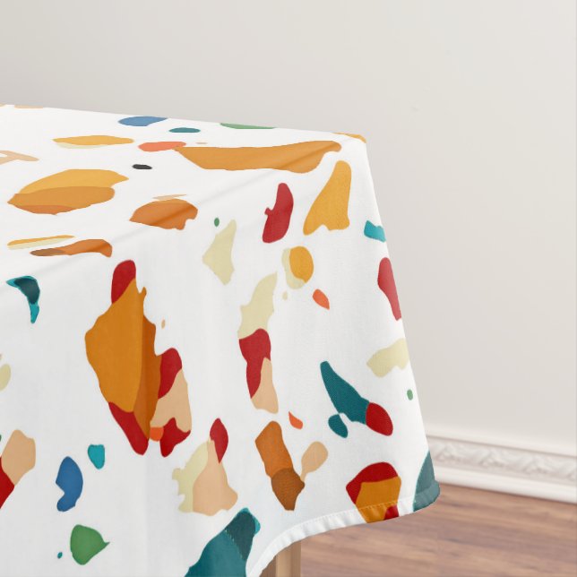 Tan Terrazzo | Eclectic Quirky Confetti Painting | Tablecloth (In Situ)