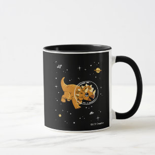 Tan Triceratops Dinos In Space Mug