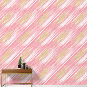 Tan, White, and Pink Pattern Wallpaper