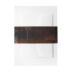 Tan White Cowhide Patchwork Print  Invitation Belly Band