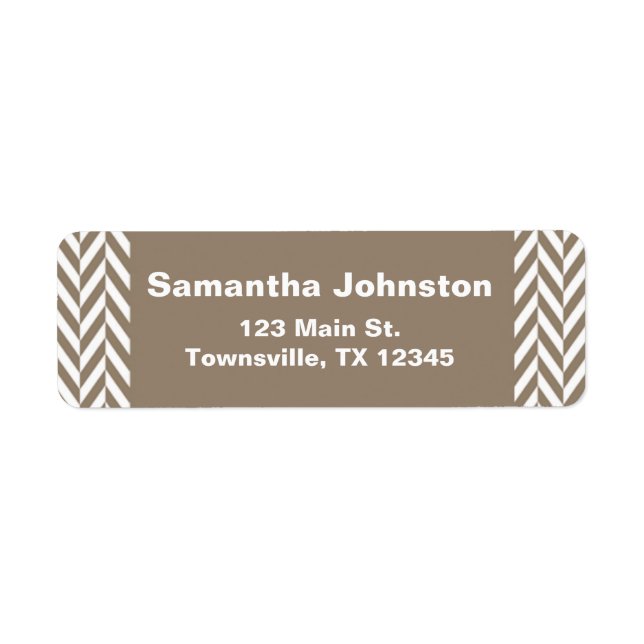 Tan White Herringbone Monogram (Front)