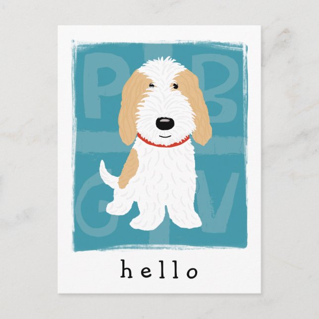 Tan & White PBGV Postcard (Front)