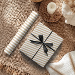 Tan White Simple Horizontal Striped Wrapping Paper<br><div class="desc">Tan and White Simple Horizontal Striped Wrapping Paper</div>