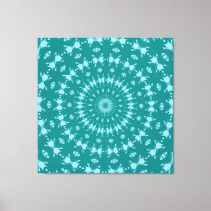 Tanager Turquoise and Teal Blue Abstract Pattern M Canvas Print