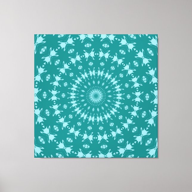 Tanager Turquoise and Teal Blue Abstract Pattern M Canvas Print (Front)