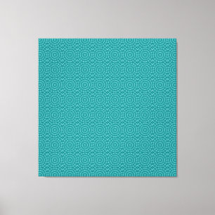 Tanager Turquoise and Teal Blue Repeat Pattern Canvas Print