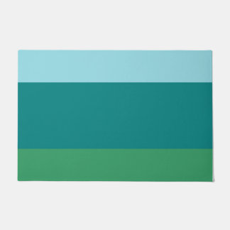 Tanager Turquoise, Teal Blue and Kelly Green Horiz Doormat