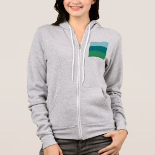 Tanager Turquoise, Teal Blue and Kelly Green Horiz Hoodie