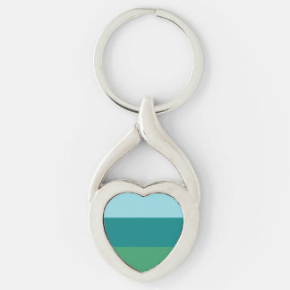 Tanager Turquoise, Teal Blue and Kelly Green Horiz Key Ring