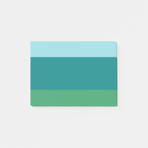 Tanager Turquoise, Teal Blue and Kelly Green Horiz Post-it Notes