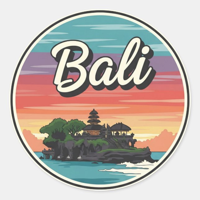 Tanah Lot Bali Indonesia Travel Classic Round Sticker (Front)