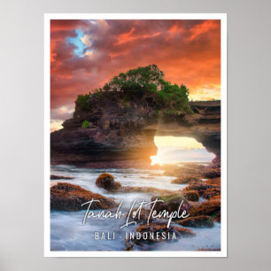 Tanah Lot Temple at sunset in Bali Indonesia Poster