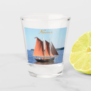 Tanbark Sails sailboat scene Thunder_Cove Shot Glass