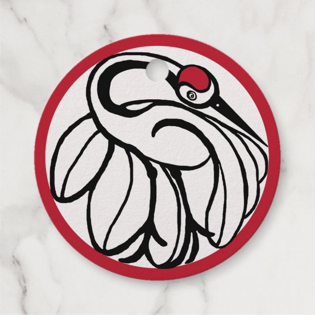 Tancho Japanese Crane Favour Tags (Back)