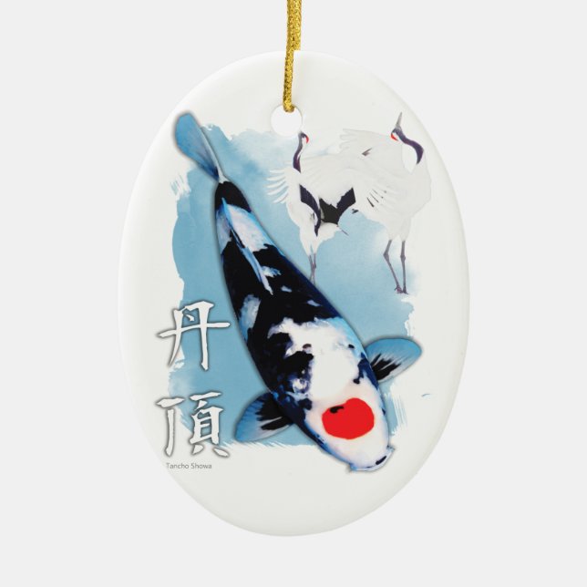 Tancho koi ceramic tree decoration (Front)