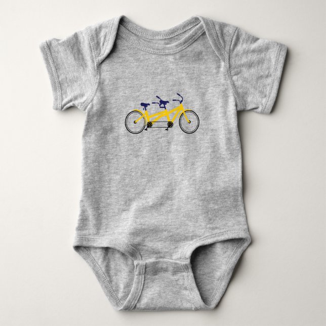 Tandem Bicycle Baby Bodysuit (Front)