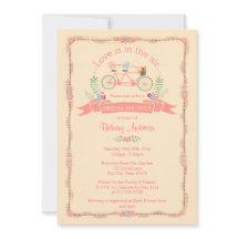 Tandem Bicycle, Birds and Banner Bridal Shower