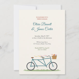 Tandem Bicycle Built for Two Wedding Invitation