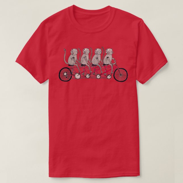 Tandem Bicycle Cat Gang  T-Shirt (Design Front)
