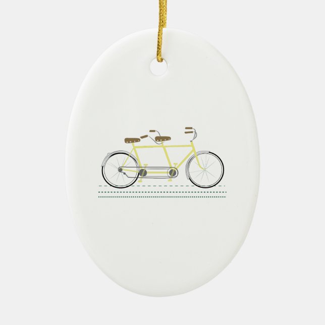Tandem Bicycle Ceramic Tree Decoration (Front)