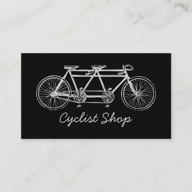 Tandem Bicycle, Cycling, Bicyclist Business Card (Front)