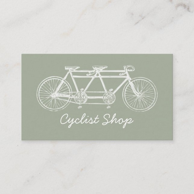 Tandem Bicycle, Cycling, Bicyclist Business Card (Front)