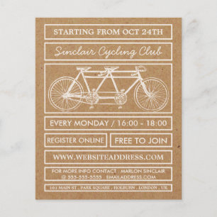 Tandem Bicycle, Kraft Cycling Club Advertising Flyer