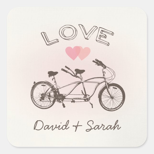Tandem Bicycle Love Sticker (Front)
