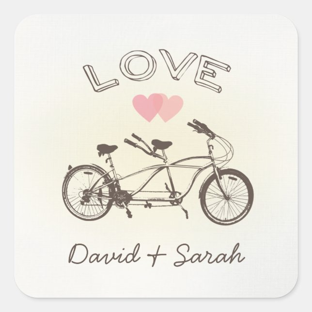 Tandem Bicycle Love Sticker (Front)