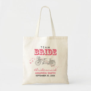 Tandem Bicycle Personalised Wedding Party Tote Bag