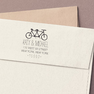 Tandem Bicycle Return Address Stamp