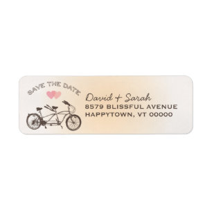Tandem Bicycle Save The Date  Label