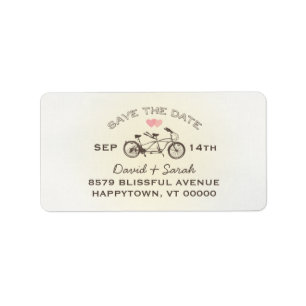 Tandem Bicycle Save The Date Label
