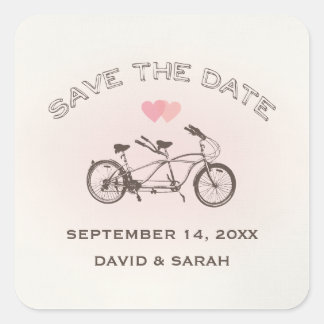 Tandem Bicycle Save The Date Sticker