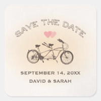 Tandem Bicycle Save The Date Sticker