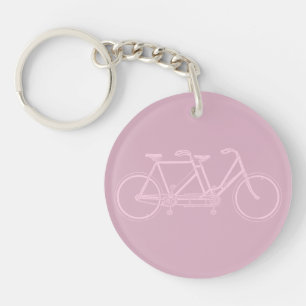 Tandem Bicycle Two Seat Bike Art CUSTOM COLOR Key Ring