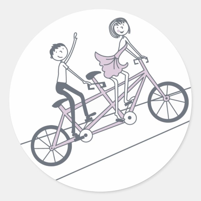 Tandem Bike Sticker by TearDrop Weddings (Front)