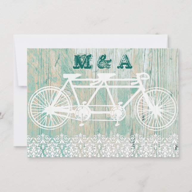 Tandem bike, WEDDING invitation (Front)