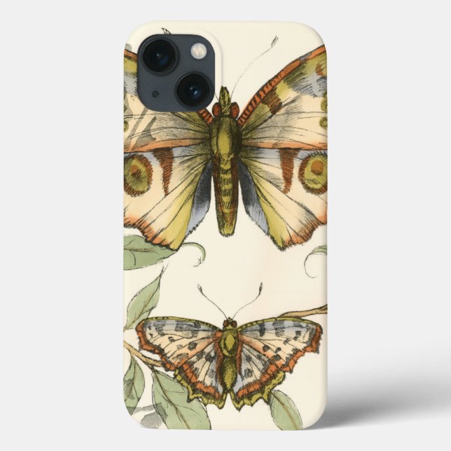 Tandem Butterflies Over Green Leaves Case-Mate iPhone Case (Back)
